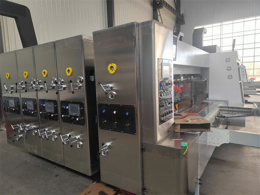 自動波紋紙フレクソ印刷機 4 カラーフォルダ 箱製造用粘着剤